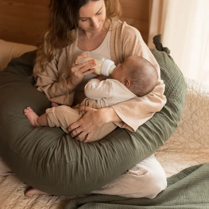 Wabi Sabi Nursing/side sleeper pillow, 225 x 35 cm, vetiver by Nobodinoz