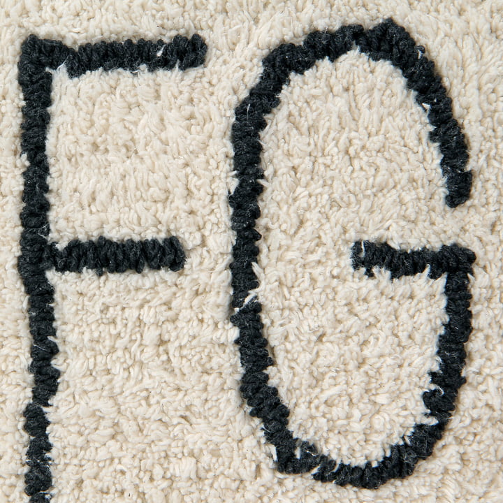 ABC Pouf, Ø 70 cm, natural / black from Lorena Canals