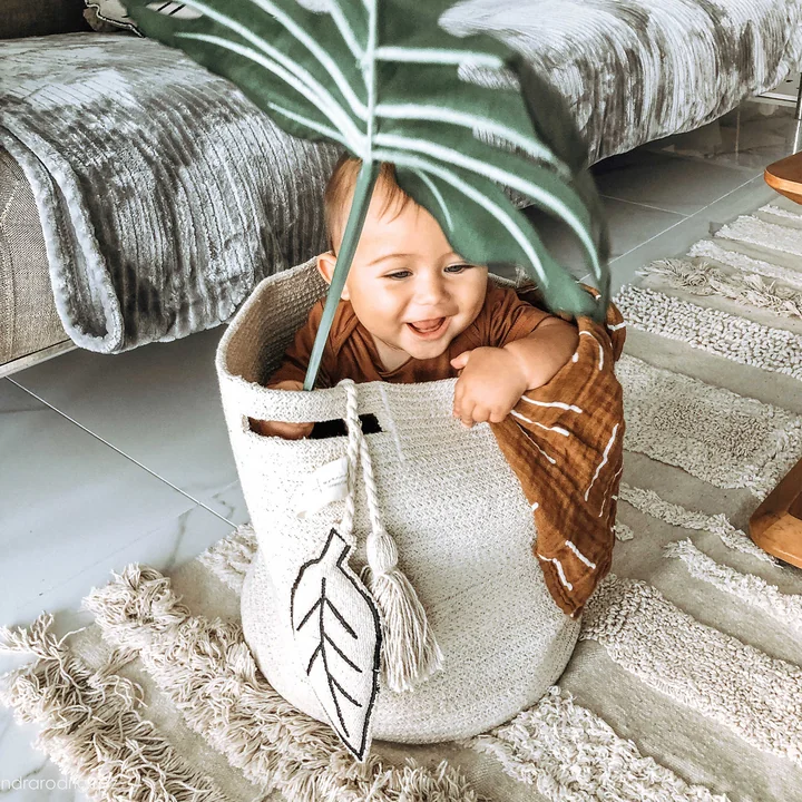 Storage basket, leaves, natural from Lorena Canals