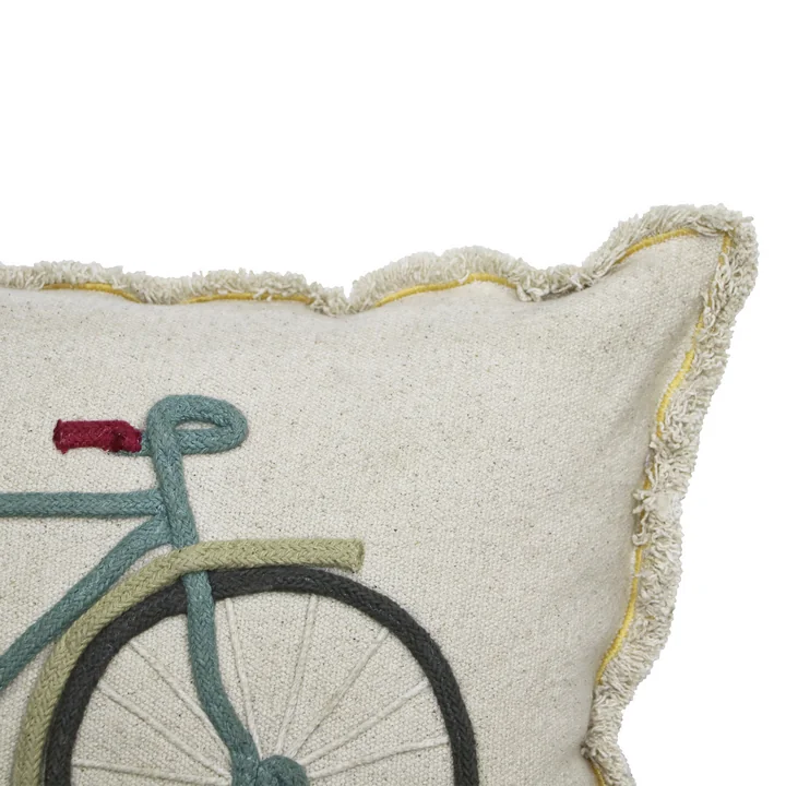 Bike Floor cushion, 35 x 55 cm, nature / blue from Lorena Canals