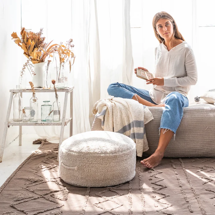 Chill Pouf, 50 x 50 cm, natural from Lorena Canals