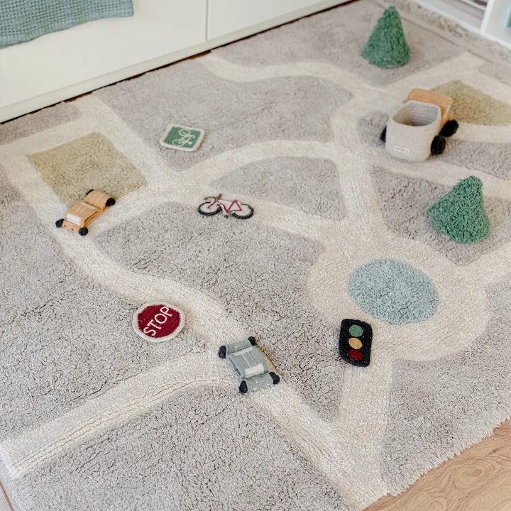 Eco-City Play rug, 120 x 170 cm, gray from Lorena Canals