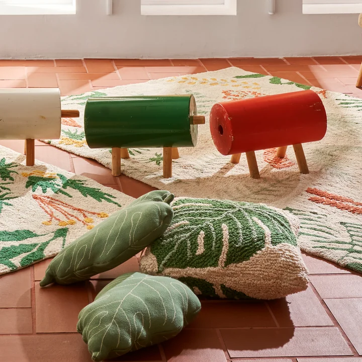 Knitted cushion Baby Leaf, green from Lorena Canals