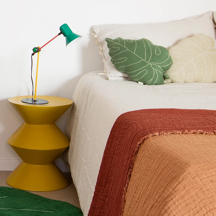 Knitted cushion Baby Leaf, green from Lorena Canals