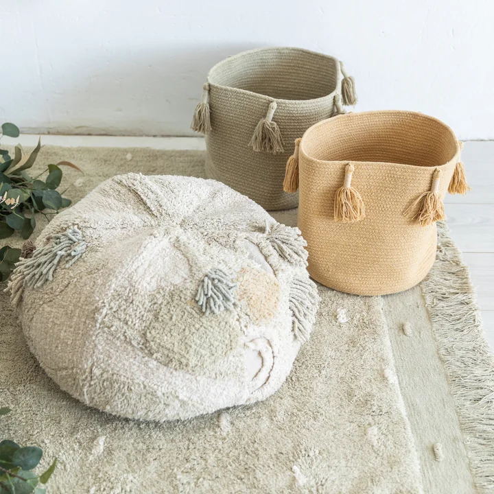 Mossy Rock Pouf, Ø 50 cm, green / beige from Lorena Canals