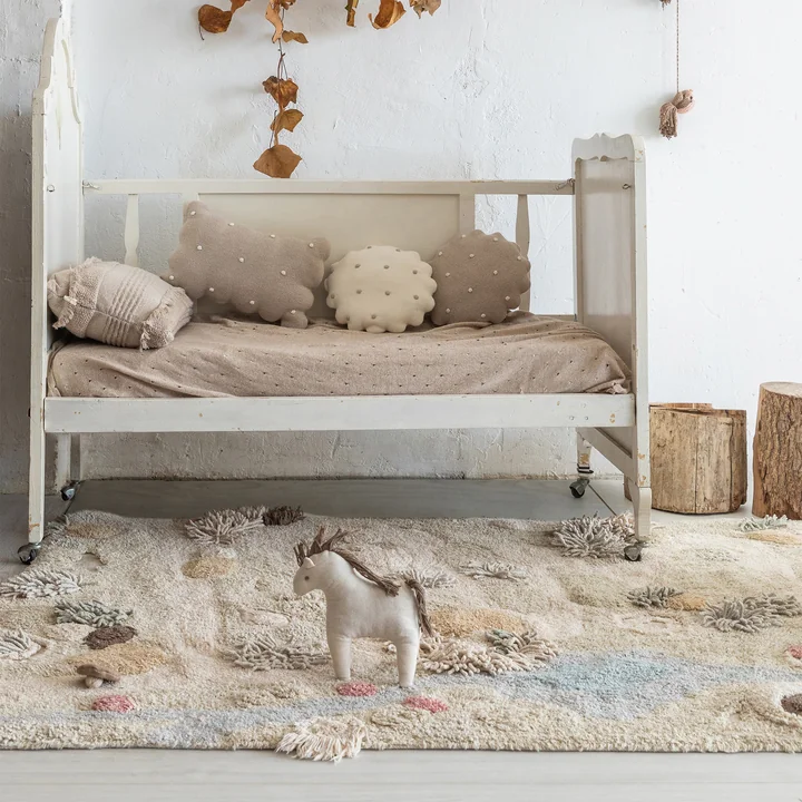 Path of Nature Play rug, 120 x 160 cm, nature / green / rose from Lorena Canals