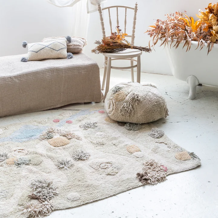 Path of Nature Play rug, 120 x 160 cm, nature / green / rose from Lorena Canals