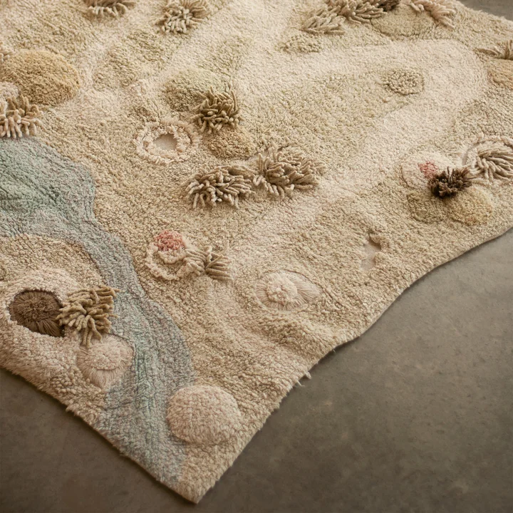 Path of Nature Play rug, 120 x 160 cm, nature / green / rose from Lorena Canals