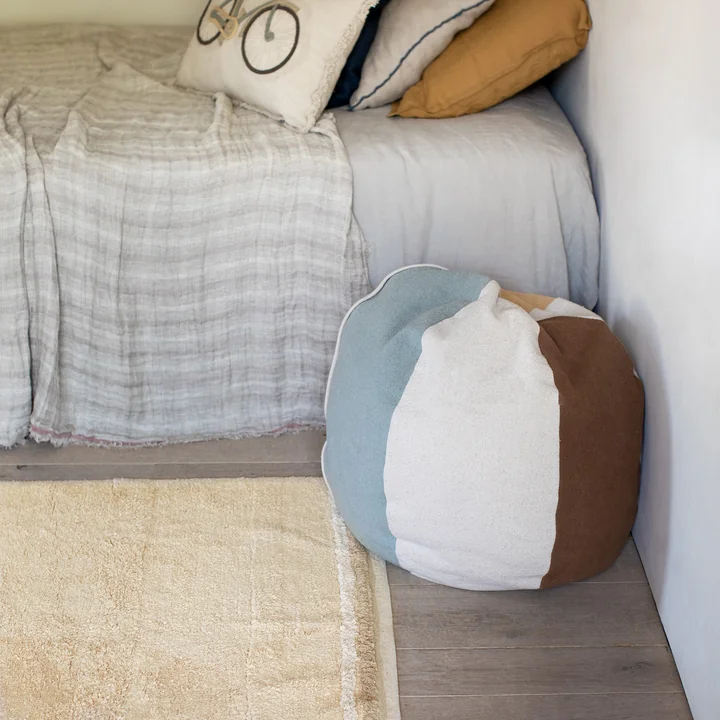 Pouf Ball, Ø 45 cm, nature / brown / yellow from Lorena Canals