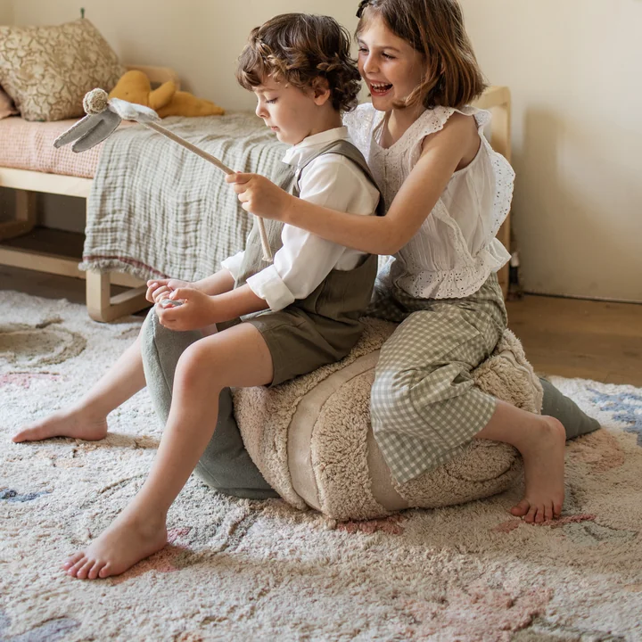 Pouf Mr. Snail, blue from Lorena Canals