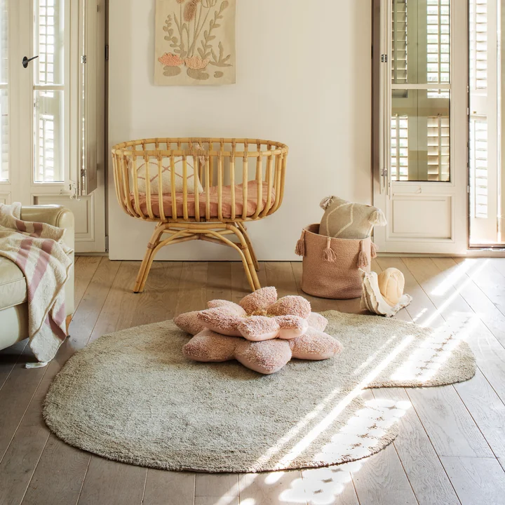 Puffy Lily Carpet, 140 x 160 cm, green / rose from Lorena Canals