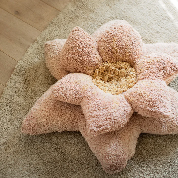 Puffy Lily Carpet, 140 x 160 cm, green / rose from Lorena Canals