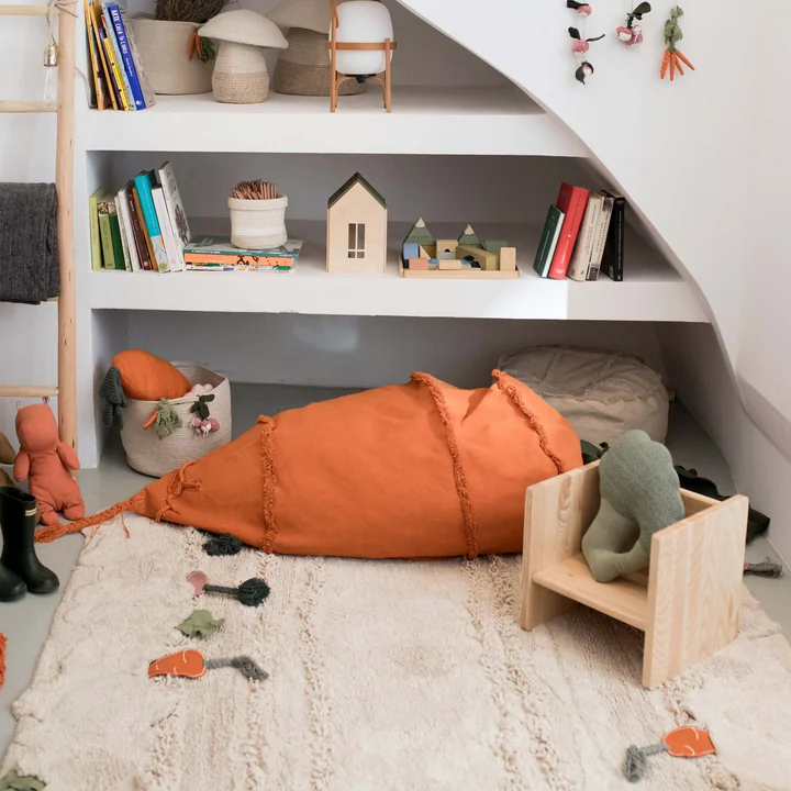 Beanbag Cathy the Carrot, orange from Lorena Canals
