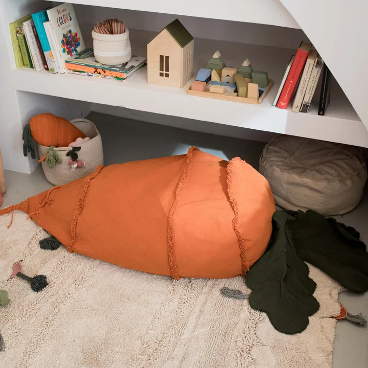 Beanbag Cathy the Carrot, orange from Lorena Canals