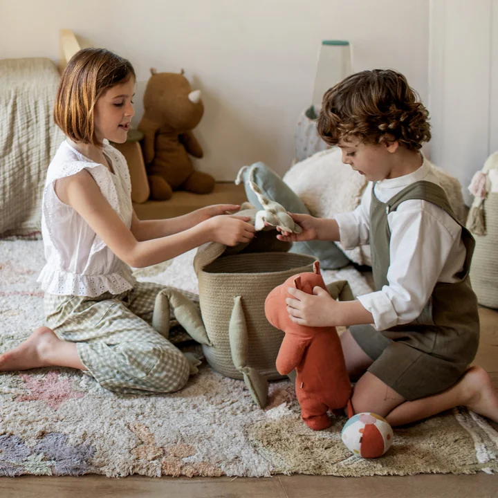 Play and storage basket, Fred the Frog, green by Lorena Canals