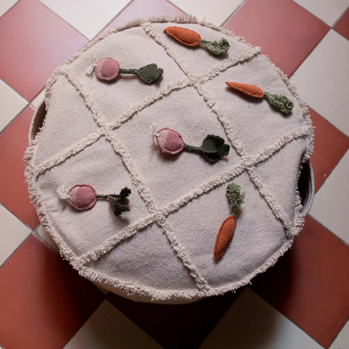 Tic-Tac-Toe Pouf, 50 x 50 cm, natural from Lorena Canals