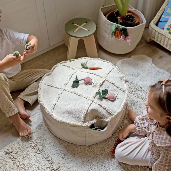 Tic-Tac-Toe Pouf, 50 x 50 cm, natural from Lorena Canals
