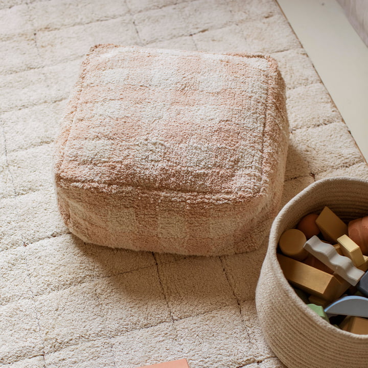 Vichy Pouf, 40 x 40 cm, honey from Lorena Canals