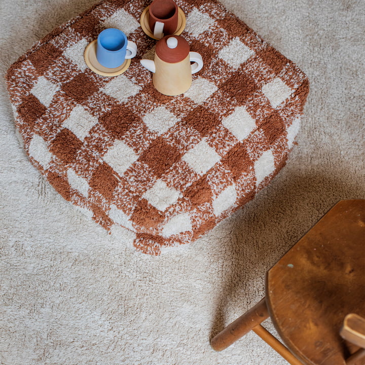 Vichy Pouf, 40 x 40 cm, toffee from Lorena Canals