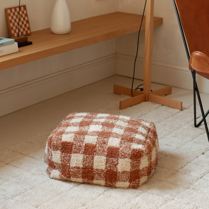 Vichy Pouf, 40 x 40 cm, toffee from Lorena Canals