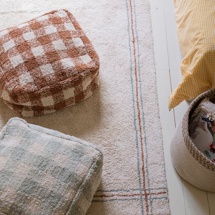 Vichy Pouf, 40 x 40 cm, toffee from Lorena Canals