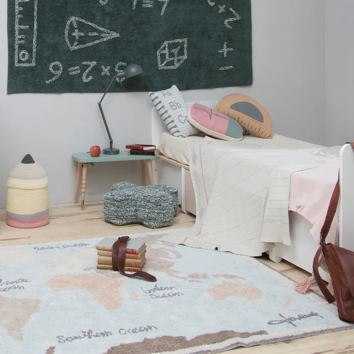 Vintage Map Carpet, 200 x 140 cm, blue / green / rose / nature from Lorena Canals