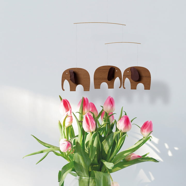 FLENSTED MOBILES Elephant Party TEAK（チークの特別なゾウの