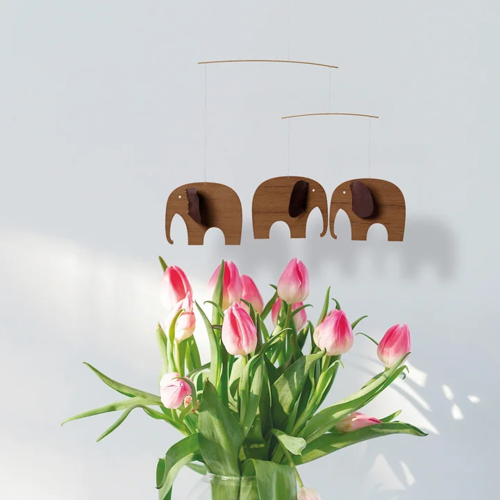 Elephants meeting mobile from Flensted Mobiles