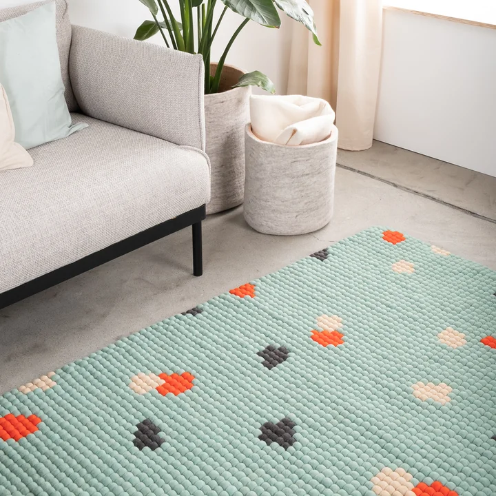 Terra Felt ball rug rectangular from myfelt