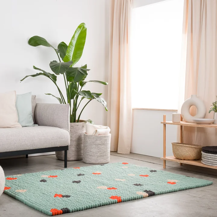 myfelt - Terra Felt ball rug rectangular