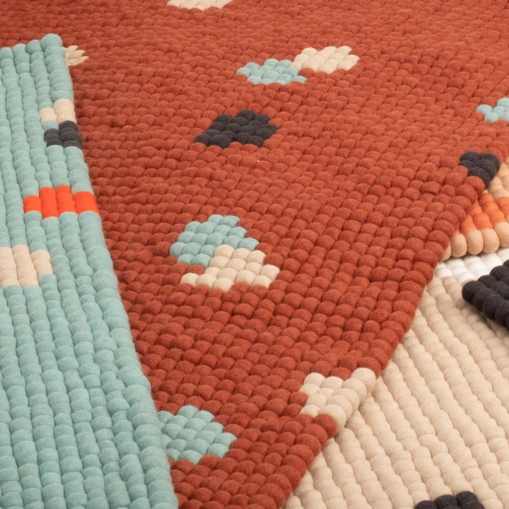 myfelt - Terra Felt ball rug rectangular