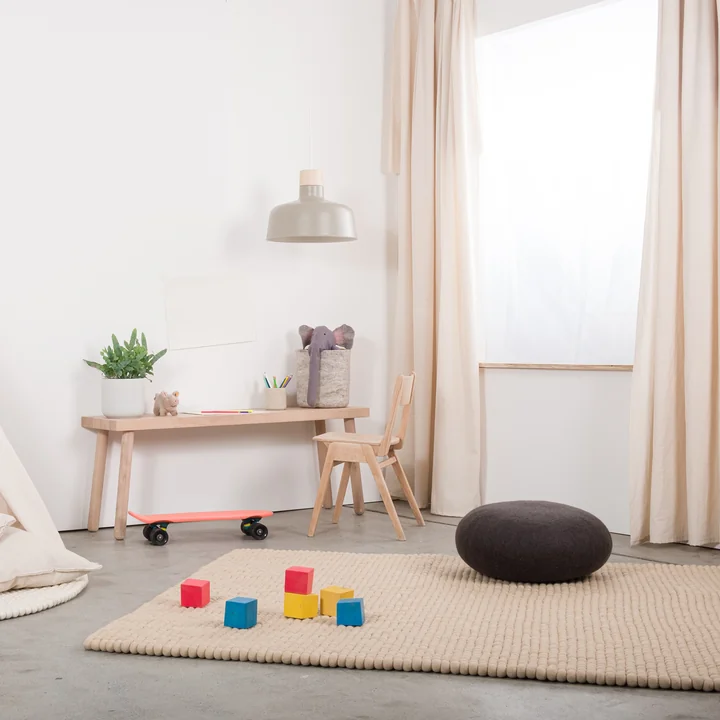 Felt ball rug mono rectangular from myfelt