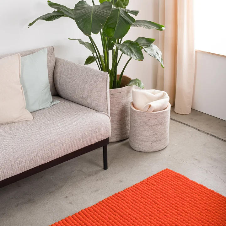 Felt ball rug mono rectangular from myfelt