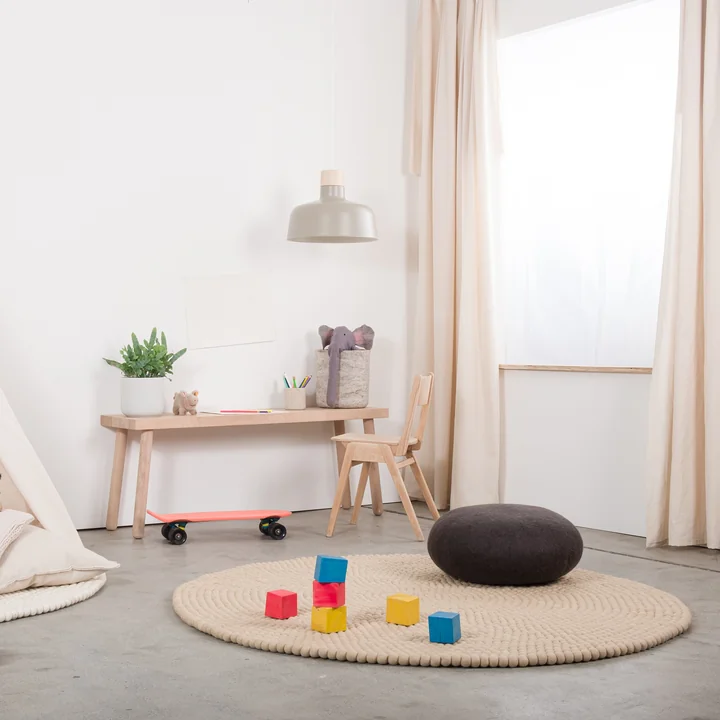 Felt ball rug mono round from myfelt