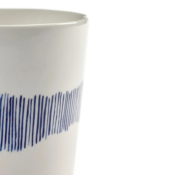 Feast Cup from Serax in the color white / blue striped