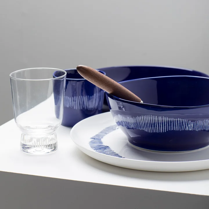 Feast Plate from Serax in the design white / blue striped