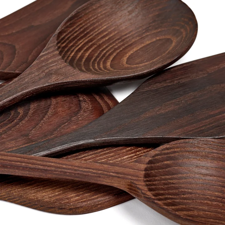 Pure Kitchen accessories from Serax in the finish carbonized ash / dark brown (set of 5)