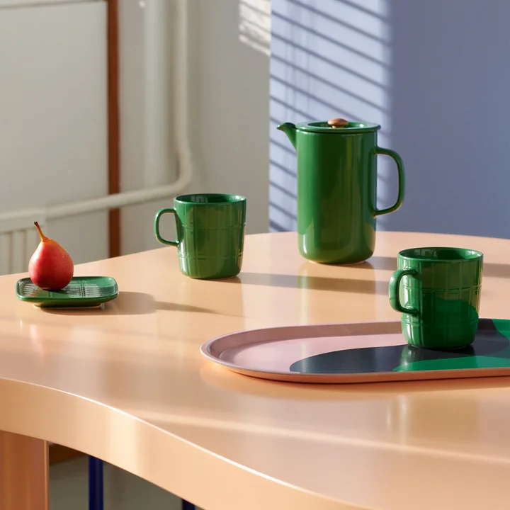 Tiiliskivi Mug with handle 400 ml, dark green from Marimekko