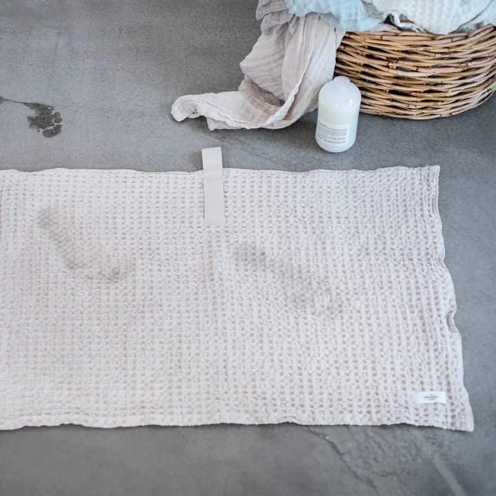 Big Waffle Bath mat, 55 x 80 cm, stone from The Organic Company