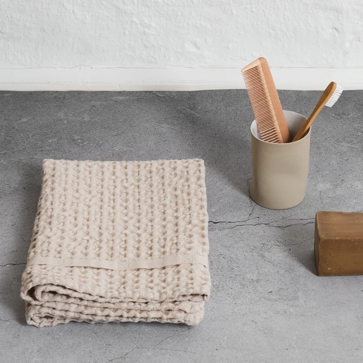 Big Waffle Towel, 50 x 75 cm, stone from The Organic Company
