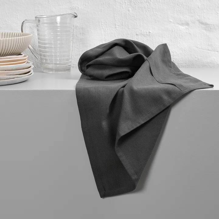 Tea towel, 53 x 86 cm, dark gray from The Organic Company