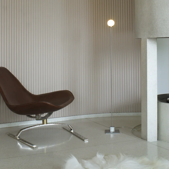 Northern - Snowball Floor lamp H 117 cm, silver / steel