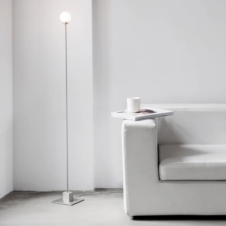Northern - Snowball Floor lamp H 117 cm, silver / steel