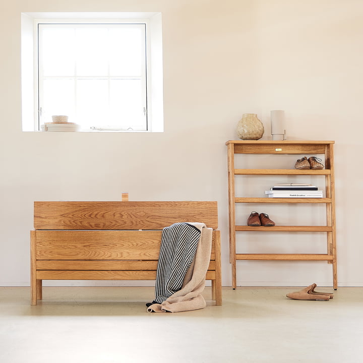 A Line Chest bench and shoe rack from Form & Refine