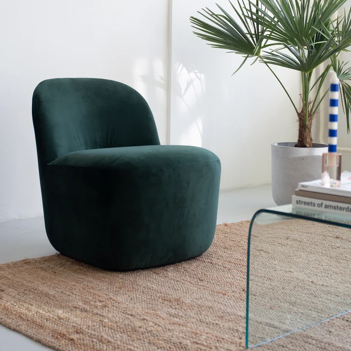Clare Big Armchair from Studio Zondag in the dark green / flow velvet version
