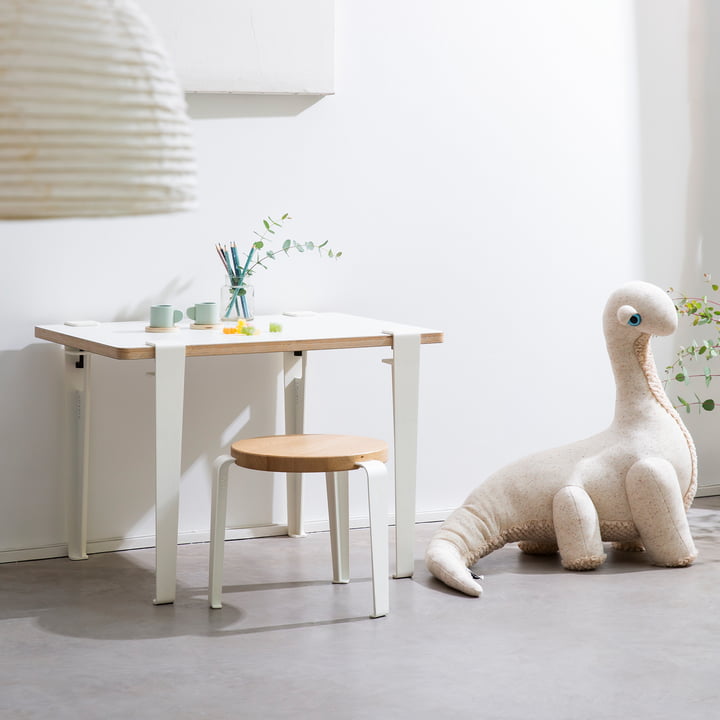 MINI LOU Children stool oak, cloudy white from TipToe