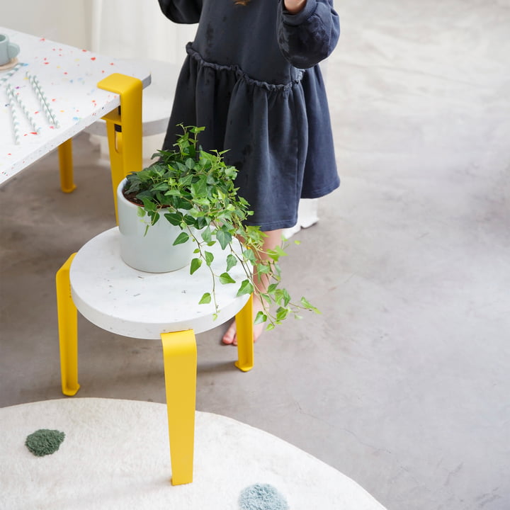 MINI LOU children's stool Tutti, recycled plastic, sunny yellow from TipToe