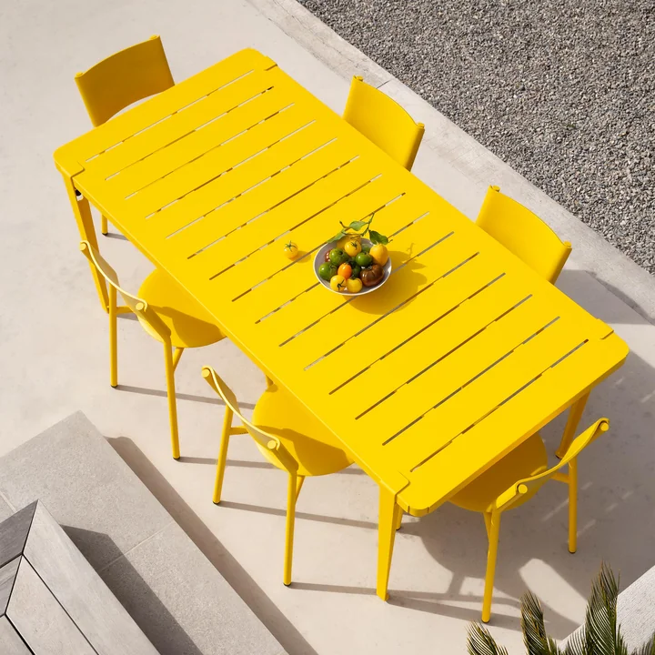 Garden table MIDI collection, 190 x 90 cm, sun yellow by TipToe