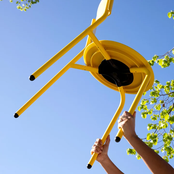 Garden chair SSDr, recycled plastic / steel, sun yellow by TipToe