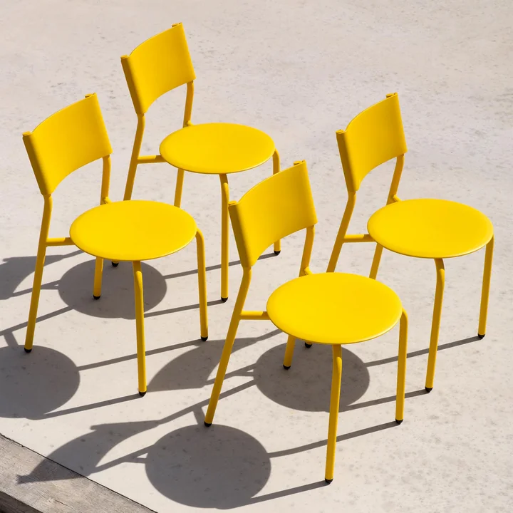Garden chair SSDr, recycled plastic / steel, sun yellow by TipToe